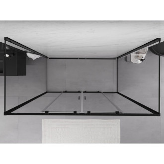 Mexen Exo-3S kabina prysznicowa 3-ścienna rozsuwana 170 x 90 cm, transparent, czarna - 8152-170-090-70-00-3S