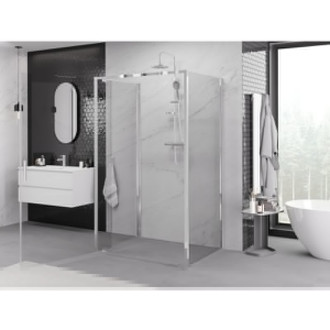 Mexen Exo-3S kabina prysznicowa 3-ścienna uchylna 70 x 75 cm, transparent, chrom - 8181-070-075-01-00-3S