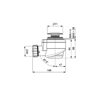 Vanová výpust DN40, click-clack, zlato