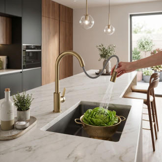 Kuchyňská baterie REA Ontario Brush Gold