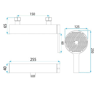 Sprchová baterie REA Rivo Black