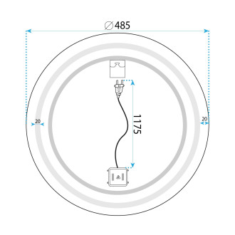 REA Zrcadlo LED 50cm BAS HOM-05517