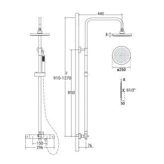 Termostatický nástěnný set DECCO/ILLUSION zlatá