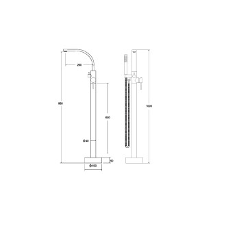 Stojánková vanová baterie DECCO II Zlatá broušená