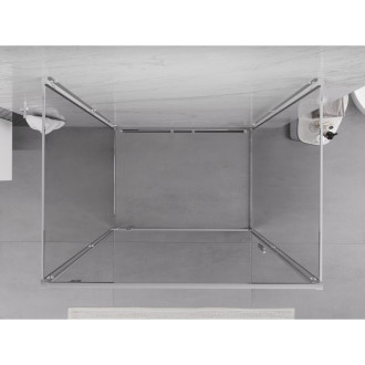 Mexen Exo-3S kabina prysznicowa 3-ścienna uchylna 80 x 75 cm, transparent, chrom - 8181-080-075-01-00-3S
