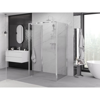 Mexen Exo-3S kabina prysznicowa 3-ścienna uchylna 100 x 80 cm, transparent, chrom - 8181-100-080-01-00-3S
