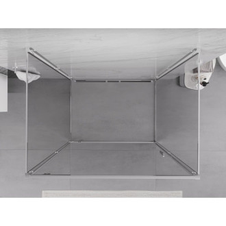 Mexen Exo-3S kabina prysznicowa 3-ścienna uchylna 90 x 120 cm, transparent, chrom - 8181-090-120-01-00-3S