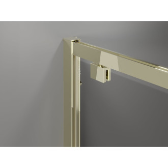 Mexen Exo-3S kabina prysznicowa 3-ścienna uchylna 90 x 75 cm, transparent, złota - 8181-090-075-50-00-3S