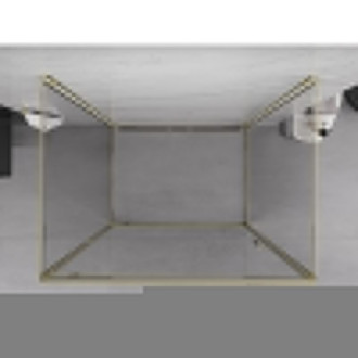Mexen Exo-3S kabina prysznicowa 3-ścienna uchylna 90 x 85 cm, transparent, złota - 8181-090-085-50-00-3S