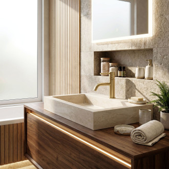 Umyvadlová baterie Rea Lungo Diamond Brush Gold