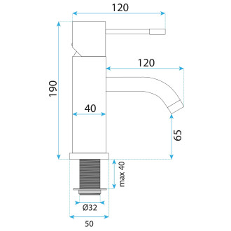 Umyvadlová baterie Rea Lungo Diamond Brush Gold