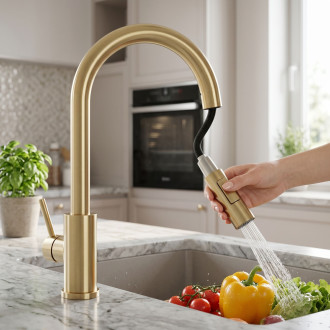 Kuchyňská baterie Rea Fresh Touch Brush Gold