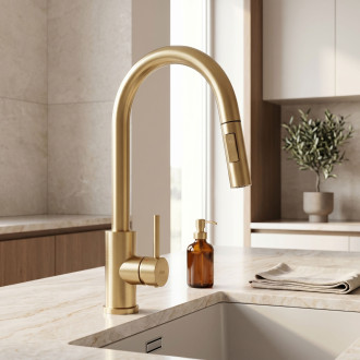 Kuchyňská baterie Rea Fresh Touch Brush Gold