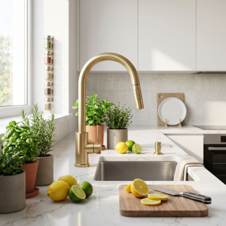 Kuchyňská baterie Rea Fresh Touch Brush Gold