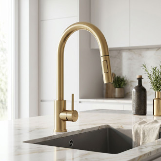 Kuchyňská baterie Rea Fresh Touch Brush Gold