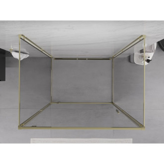 Mexen Exo-3S kabina prysznicowa 3-ścienna uchylna 100 x 120 cm, transparent, złota - 8181-100-120-50-00-3S