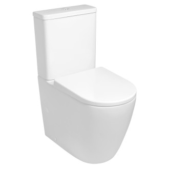 TURKU WC kombi mísa, Vortex Rimless, zvýšený sedák 64x38 cm, spodní/zadní odpad, bílá