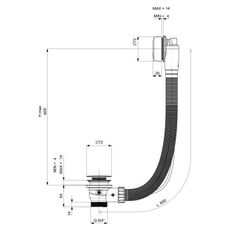 MARBLE vanová souprava, bovden, délka 800mm, zlato mat