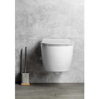 SENTIMENTI CLEANWASH závěsná WC mísa, integrovaný ventil a bidet. sprška, Rimless, 36x51cm, bílá