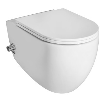 INFINITY CLEANWASH závěsná WC mísa, integrovaný ventil a bidet. sprška, Rimless, 36,5x53cm, bílá