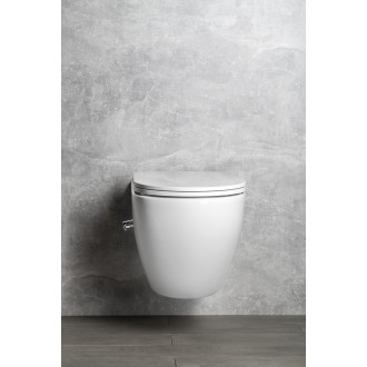 INFINITY CLEANWASH závěsná WC mísa, integrovaný ventil a bidet. sprška, Rimless, 36,5x53cm, bílá