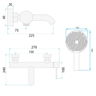 Koupelnová baterie REA Rivo - matná Black