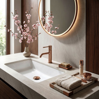 Umyvadlová baterie Rea Lungo Diamond Brush Copper