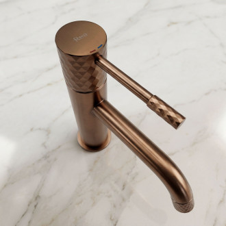 Umyvadlová baterie Rea Lungo Diamond Brush Copper