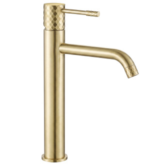 REA Umyvadlová baterie Rea Lungo Diamond - Brush Gold vysoká REA-B9845