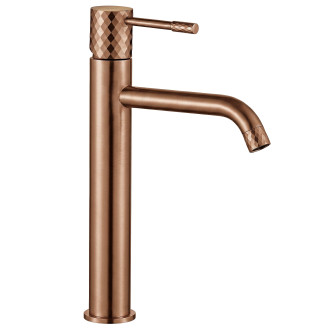 REA Umyvadlová baterie Rea Lungo Diamond Brush Copper vysoká REA-B9846
