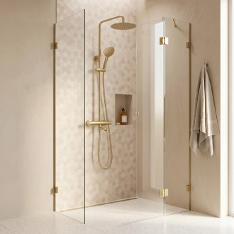 REA Sprchová sada s termostatem REA LUNGO Diamond - Gold Brush REA-P8923