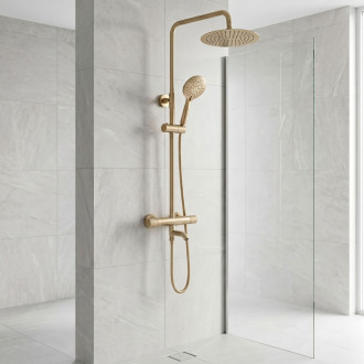 Sprchová sada s termostatem REA LUNGO Diamond - Gold Brush