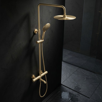 Sprchová sada s termostatem REA LUNGO Diamond - Gold Brush
