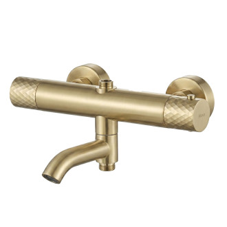 Sprchová sada s termostatem REA LUNGO Diamond - Gold Brush