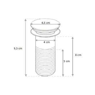 Mexen korek klik-klak okrągły,  szary kamień - 79910-91