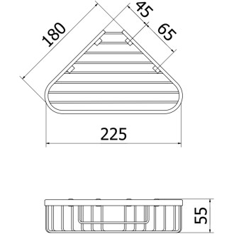 Mexen Uni-T koszyk łazienkowy narożny, czarny - 70A8520-70