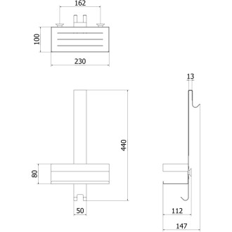 Mexen Brin-1 koszyk łazienkowy z wieszakiem, miedź szczotkowana - 70A8841-65