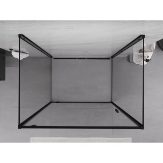 Mexen Exo-3S kabina prysznicowa 3-ścienna uchylna 75 x 120 cm, transparent, czarna - 8181-075-120-70-00-3S