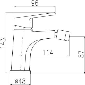 COLORADO - Bidetová baterie bez výpusti, Bílá matná CO144.0BMAT, RAV Slezák