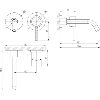 SEINA - baterie umyvadlová vestavěná, Metal grey - kartáčovaná SE934/1MGK, RAV Slezák