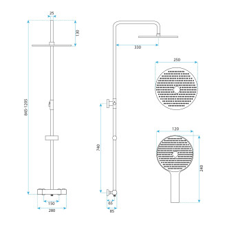Sprchová sada s termostatem REA Drop Titan