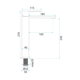 Koupelnová baterie Rea Hunter Brush Nickel