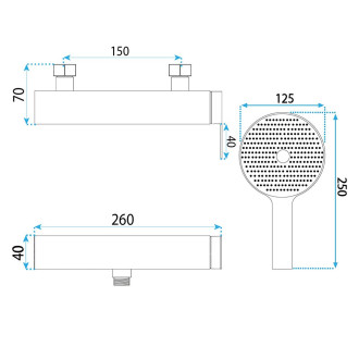 Sprchová baterie Rea Hunter Brushed Nickel