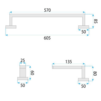 Sada koupelnových doplňků Rio Brush Nickel 4 díly