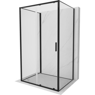 Mexen Exo-3S třístěnný posuvný sprchový kout 115 x 70 cm, průhledný, černý - 8151-115-070-70-00-3S