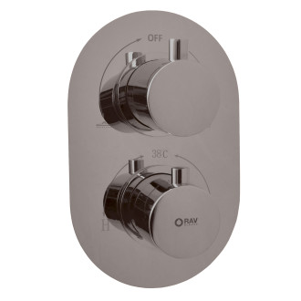 RAV SLEZÁK TERMOSTATICKÁ Vanová/Sprchová baterie podomítková, Metal grey kartáč TRM86MGK