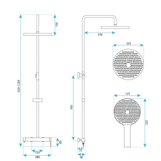Sprchový set Rea Hunter Brush Nickel