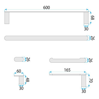 Sada koupelnových doplňků Mati Brush Nickel 4 díly