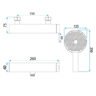 Sprchová baterie REA Arcos Brush Nickel