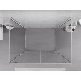 Mexen Exo-3S kabina prysznicowa 3-ścienna uchylna 80 x 100 cm, transparent, chrom - 8182-080-100-01-00-3S